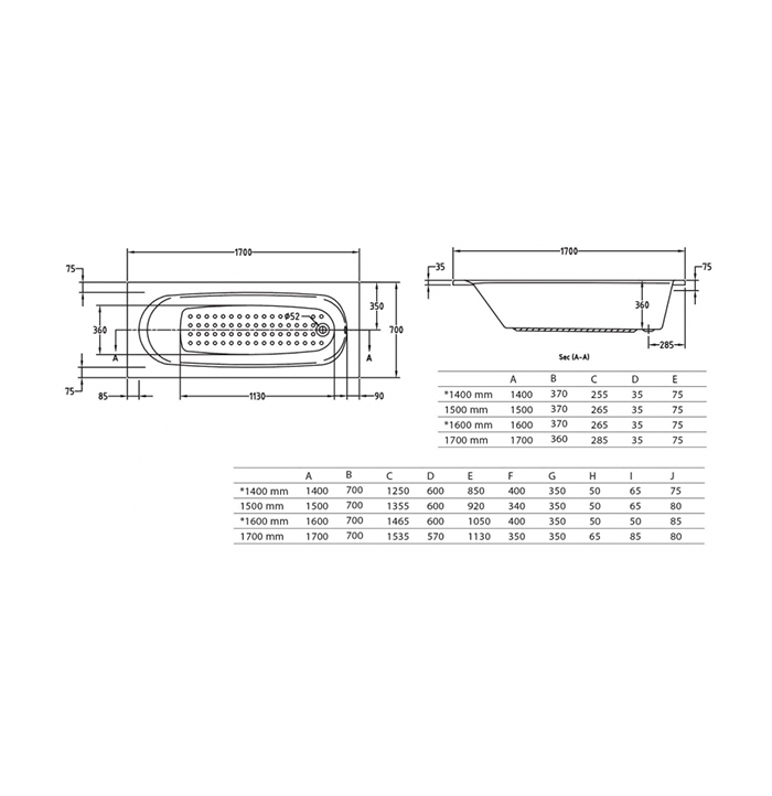 Roma bathtub 150×70 cm With panels - Image 2