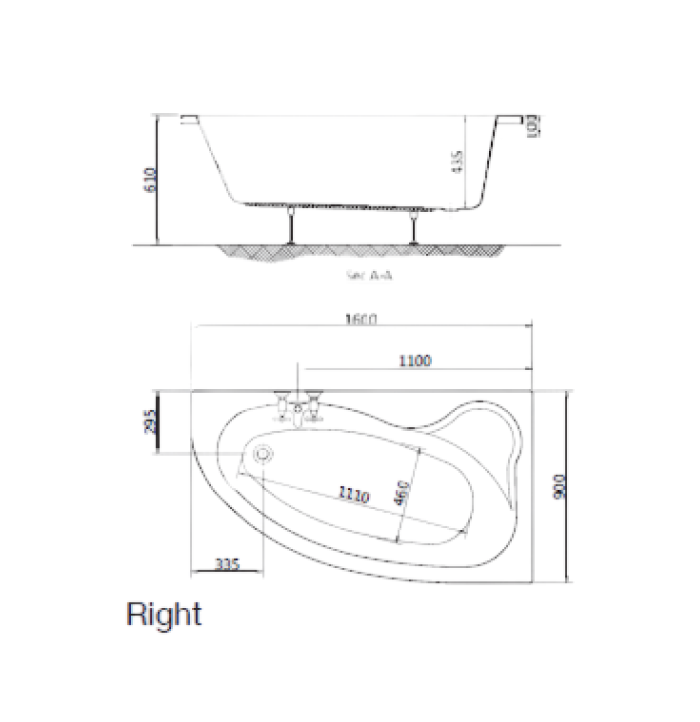 Right Surf bathtub 160×90 cm with panel - Image 2