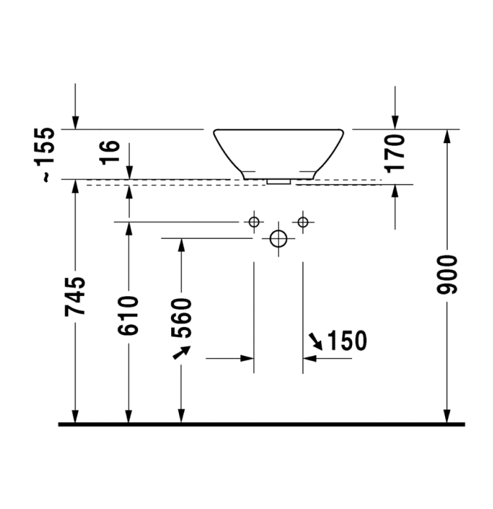 حوض 42 سم فوق سطح أفقى باتشينو دائرى - الصورة 3
