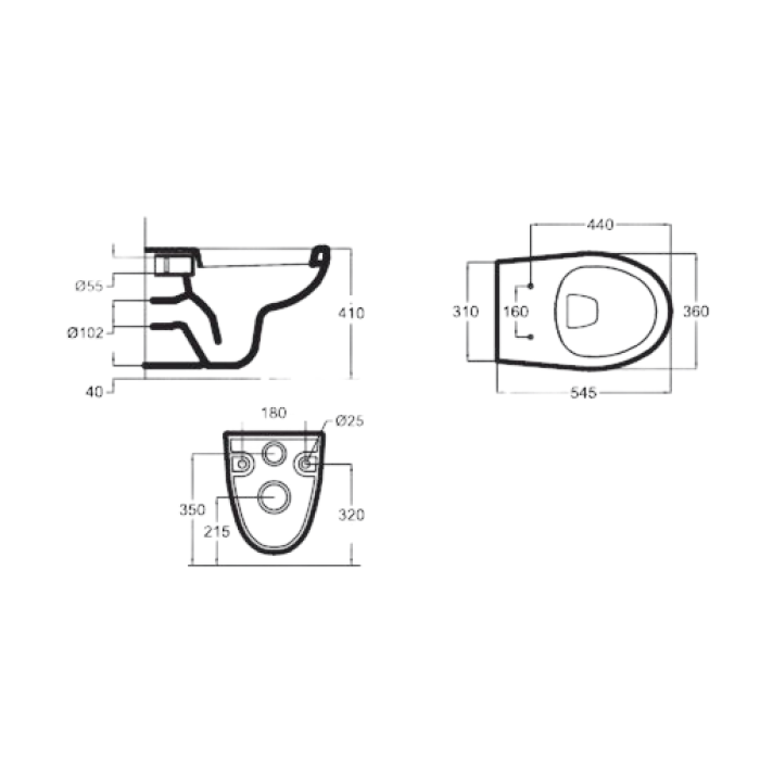 Wall hung bowl with douche and handel + Concealed Tank - Image 2